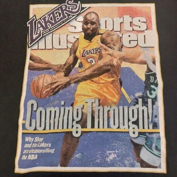 Mitchell & Ness Mens Los Angeles Lakers S.I. SHAQ Short Sleeve T Shirt Size M - Picture 2 of 6